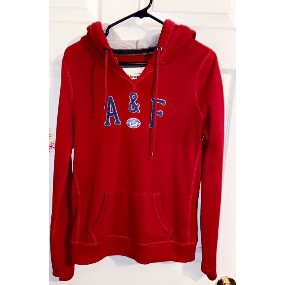 Abercrombie and Fitch A&F red hoodie sweater